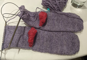 Knit Socks: 2 at a time - toe up with an afterthought heel